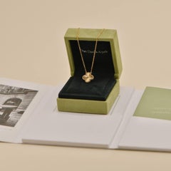 Van Cleef & Arpels Vintage Alhambra Guilloché 18K Yellow Gold Pendant Necklace