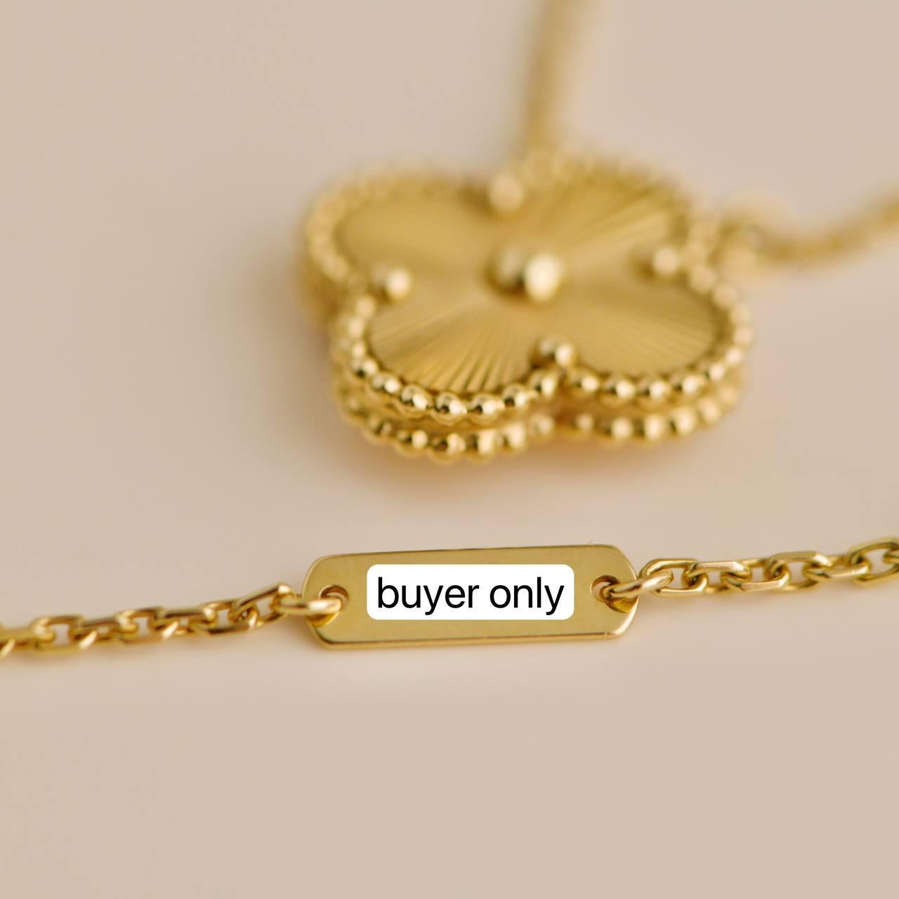 Van Cleef & Arpels Vintage Alhambra Guilloché 18K Yellow Gold Pendant Necklace 3