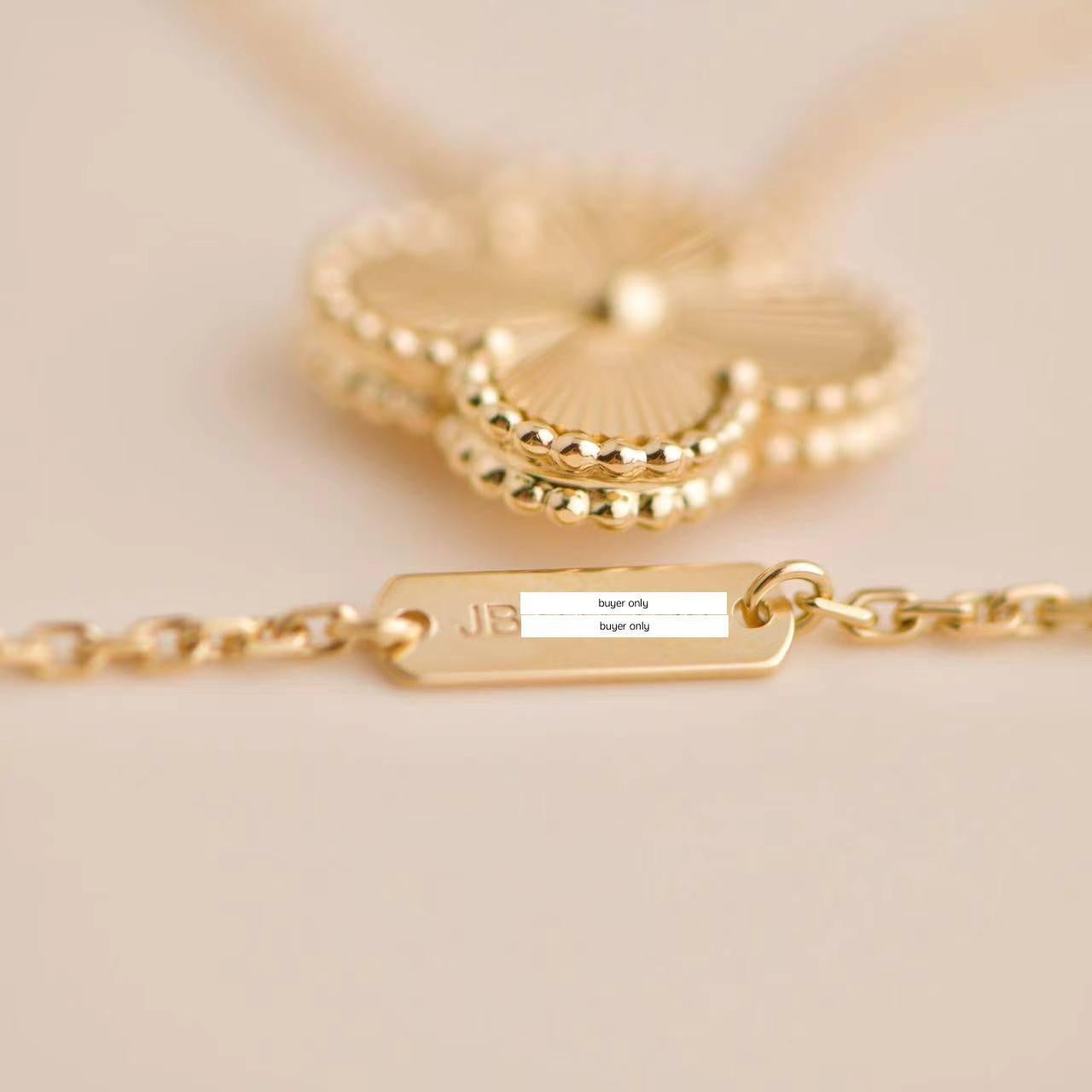 Van Cleef & Arpels Vintage Alhambra Guilloché 18K Yellow Gold Pendant Necklace 1