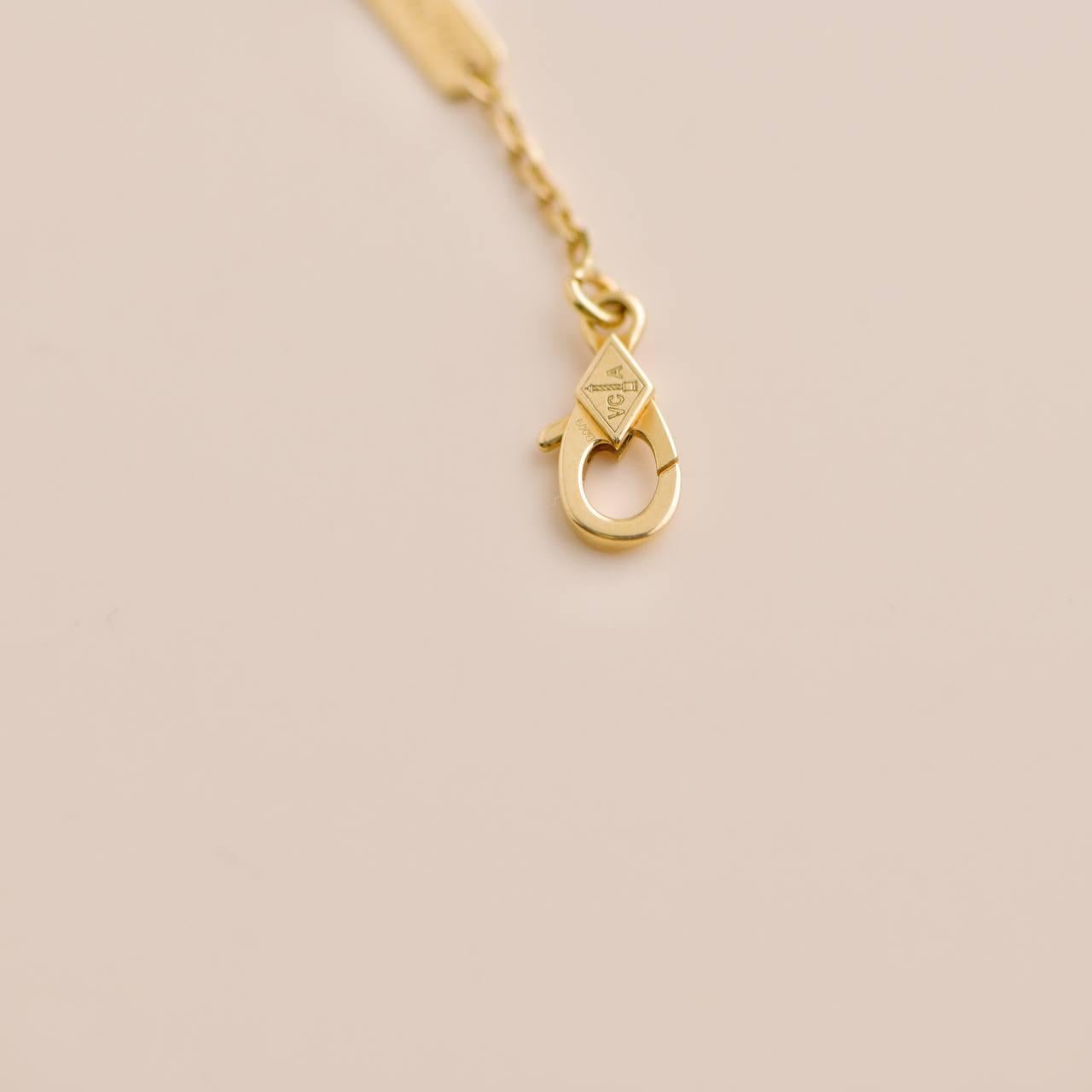 Van Cleef & Arpels Vintage Alhambra Guilloché 18K Yellow Gold Pendant Necklace 4