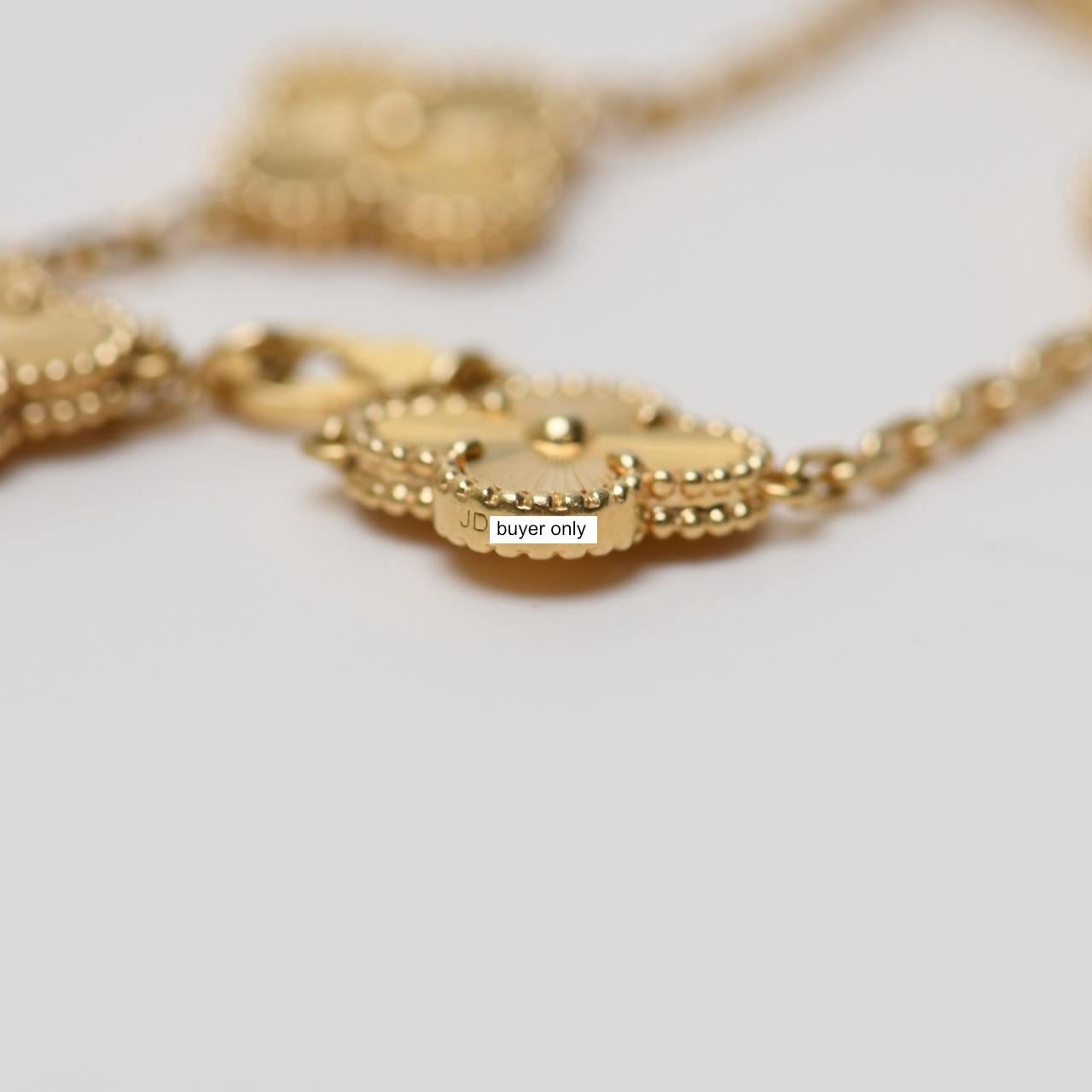 Van Cleef & Arpels Vintage Alhambra Guilloché 5 Motifs Yellow Gold Bracelet 1