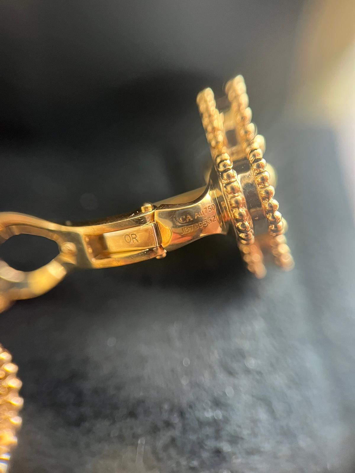 Van Cleef & Arpels Vintage Alhambra Guilloché Earrings 18K Yellow Gold 8