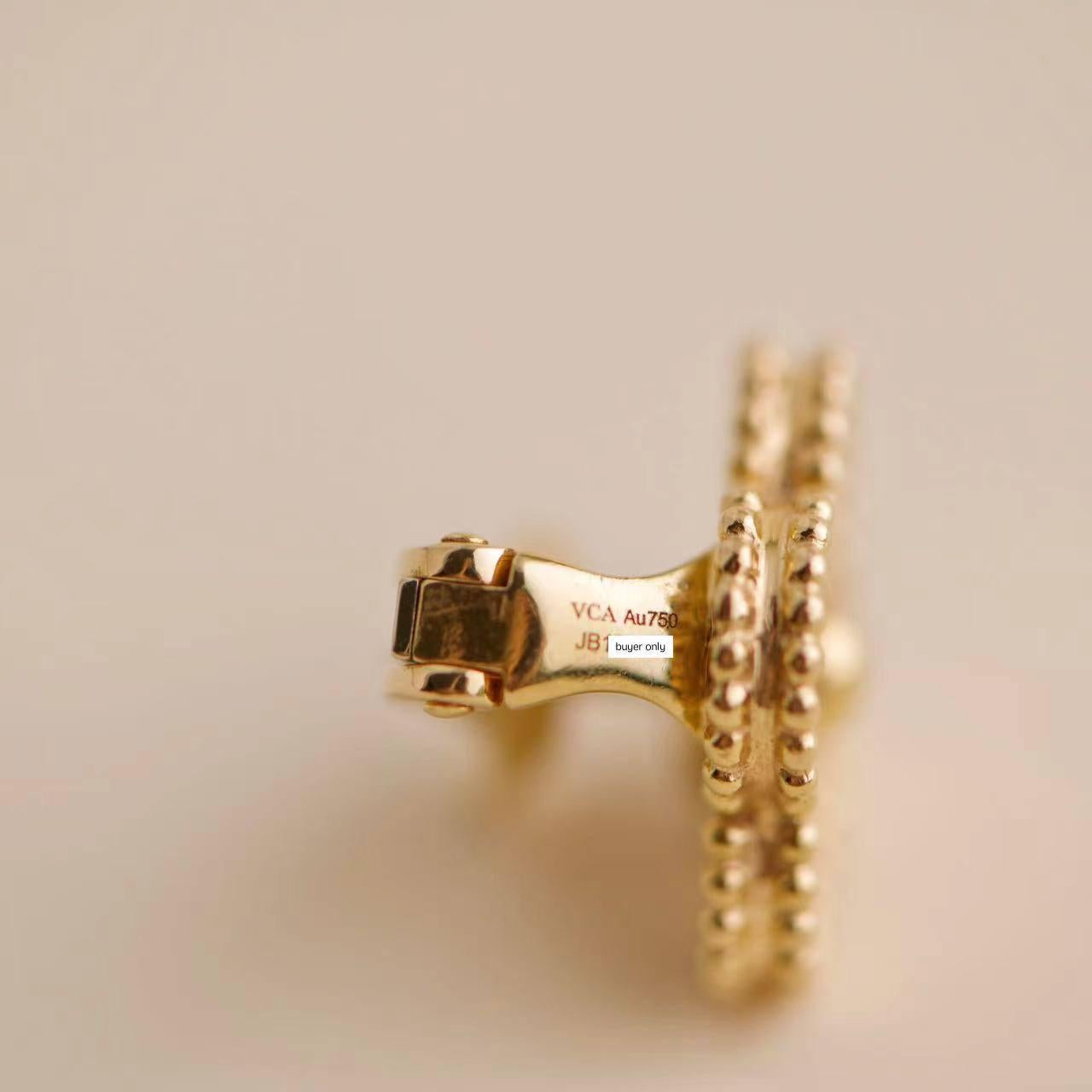 Van Cleef & Arpels Vintage Alhambra Hammered 18K Rose Gold Earrings 3