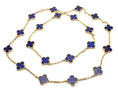Van Cleef & Arpels Vintage Alhambra Lapislazuli 20 Motiv Gelbgold Halskette