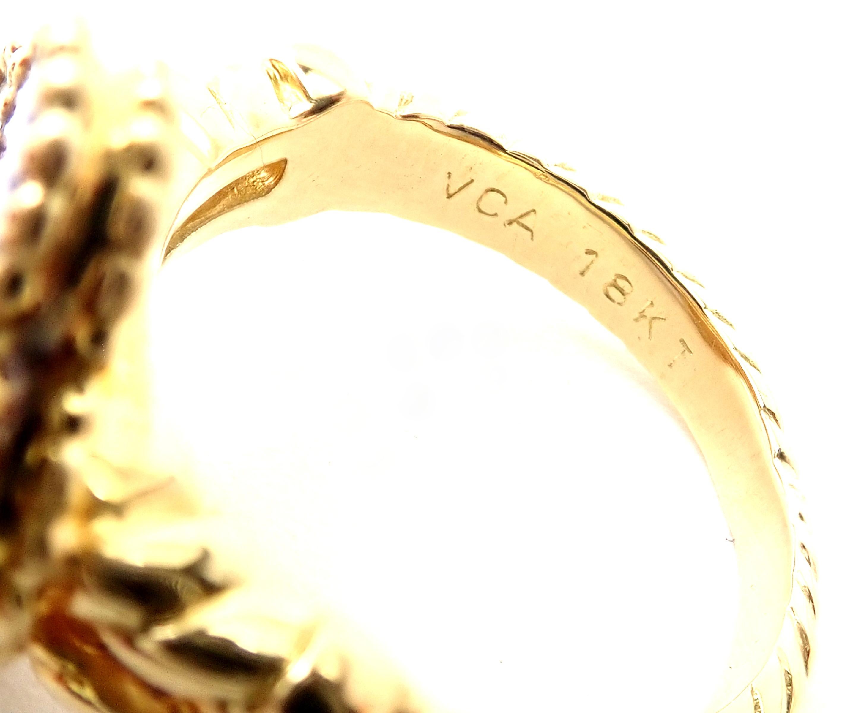 Brilliant Cut Van Cleef & Arpels Vintage Alhambra Lapis Lazuli Diamond Yellow Gold Ring