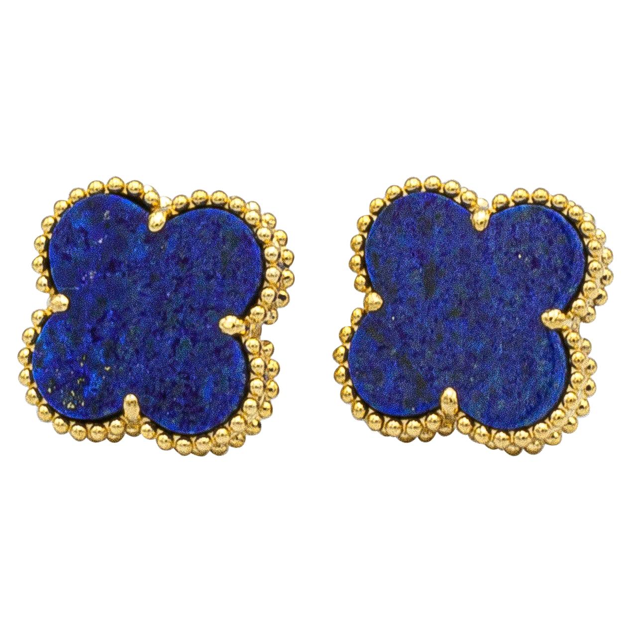 Van Cleef & Arpels Vintage Alhambra Lapis Lazuli Earrings