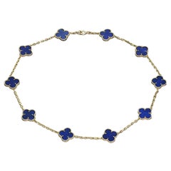 Van Cleef & Arpels Vintage Alhambra Lapislazuli and Yellow Gold Necklace