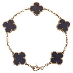 Van Cleef & Arpels Vintage Alhambra Letterwood Bracelet Five Motifs