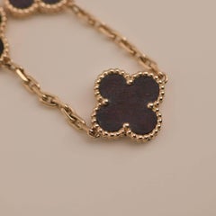 Van Cleef & Arpels Vintage Alhambra Letterwood Rose Gold Bracelet