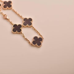 Van Cleef & Arpels Vintage Alhambra Letterwood Rose Gold Bracelet