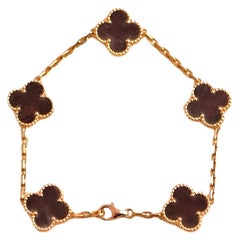 Van Cleef & Arpels Vintage Alhambra Letterwood Rose Gold Bracelet