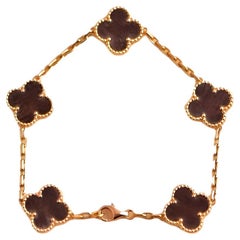 Van Cleef & Arpels Used Alhambra Letterwood Rose Gold Bracelet