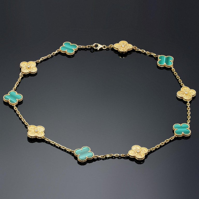 Van Cleef and Arpels Vintage Alhambra Limited Addition Malachite Gold