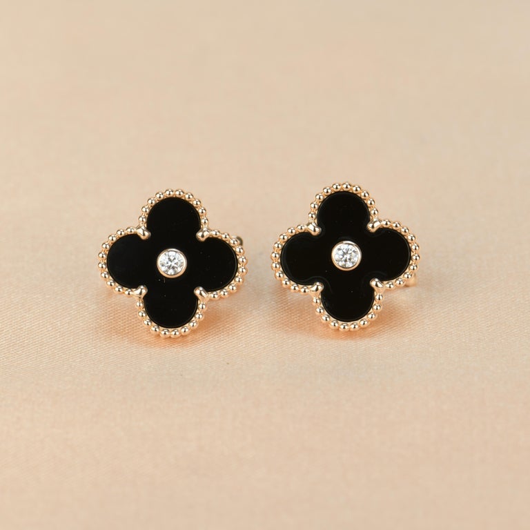 Black van cleef earrings hotsell