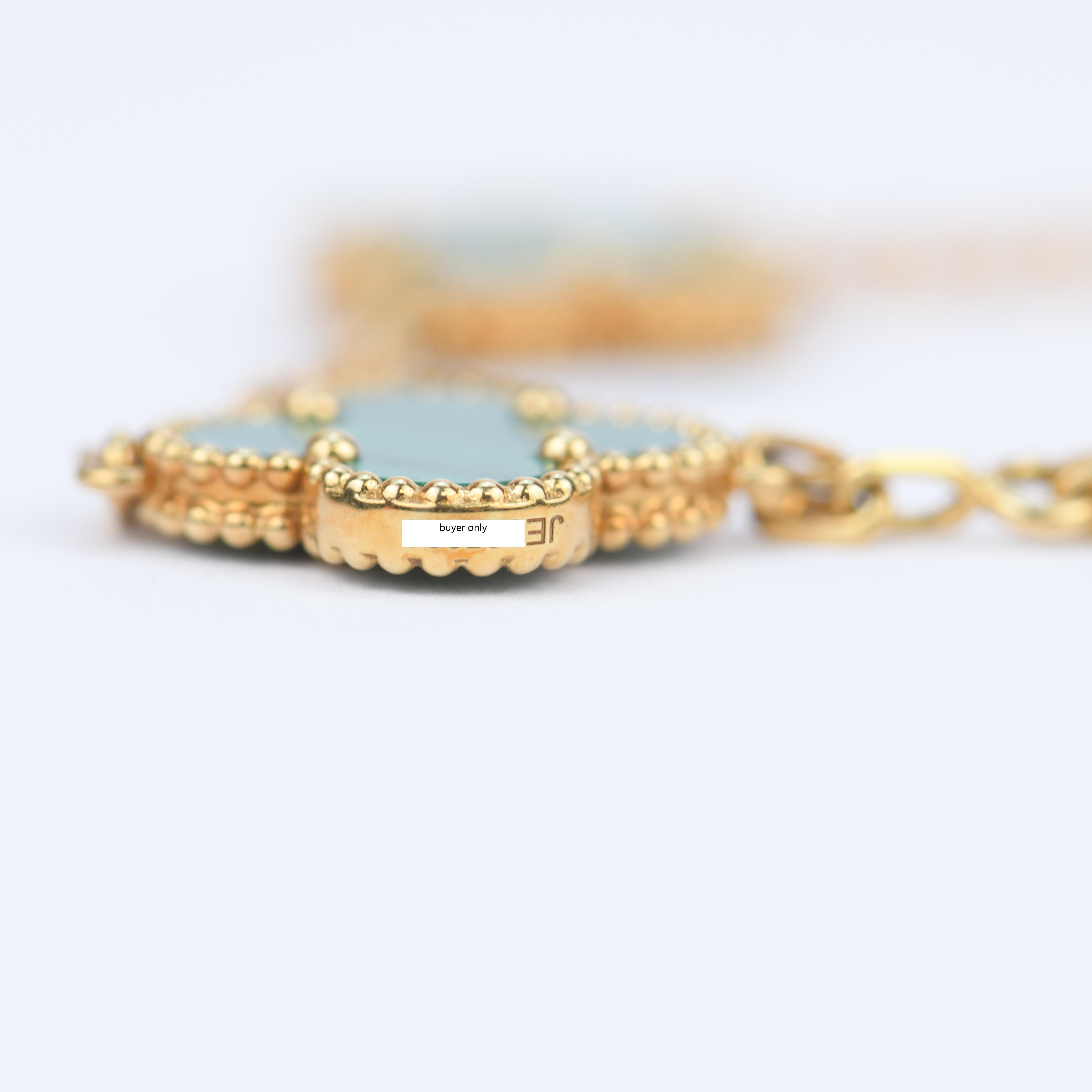 Van Cleef & Arpels Vintage Alhambra Malachite 10 Motif Gold Necklace 4
