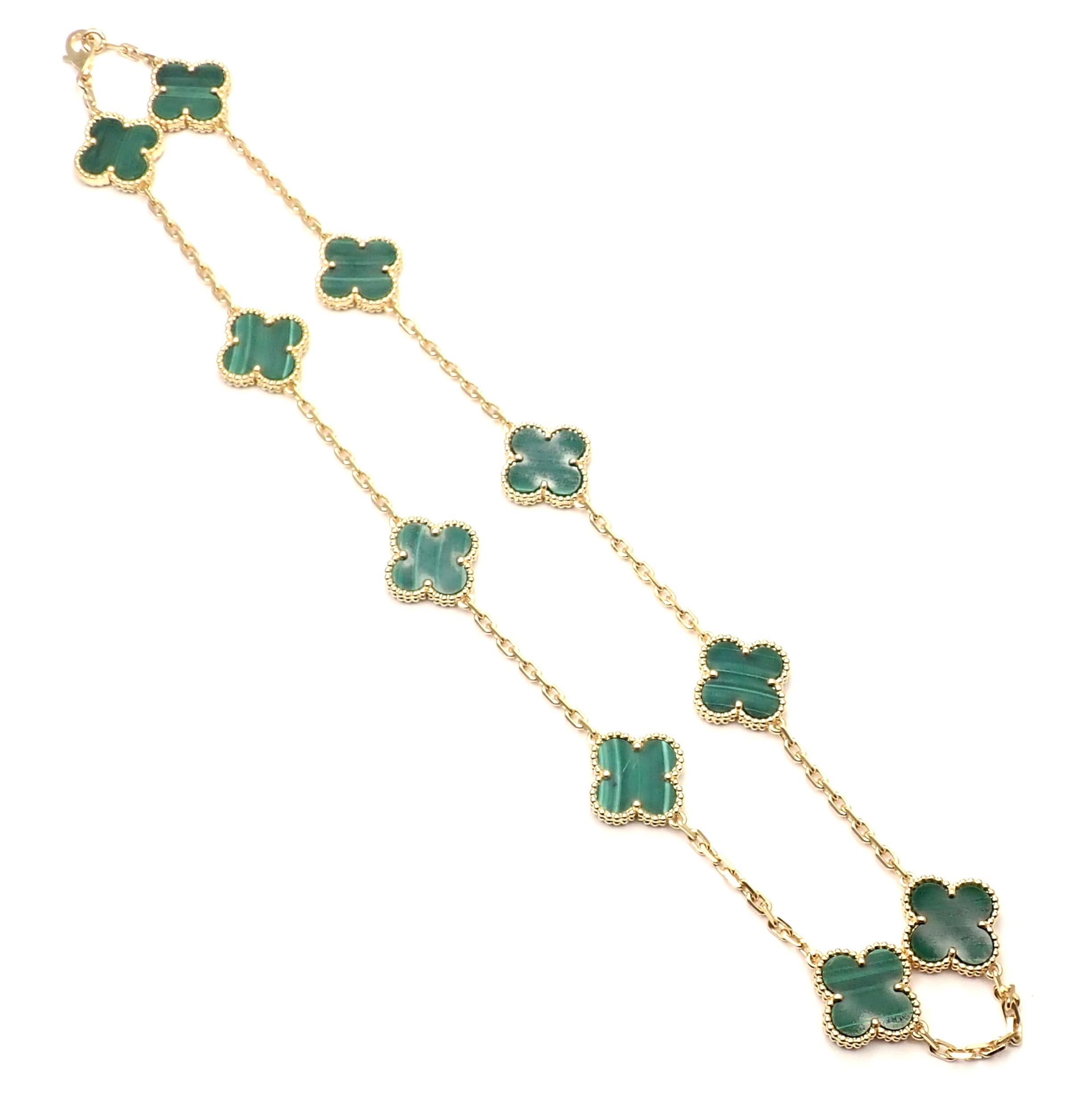 van cleef 10 motif necklace green