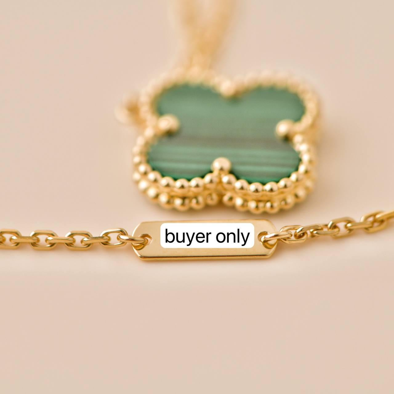 Van Cleef & Arpels Vintage Alhambra Malachite 18K Yellow Gold Pendant Necklace 1