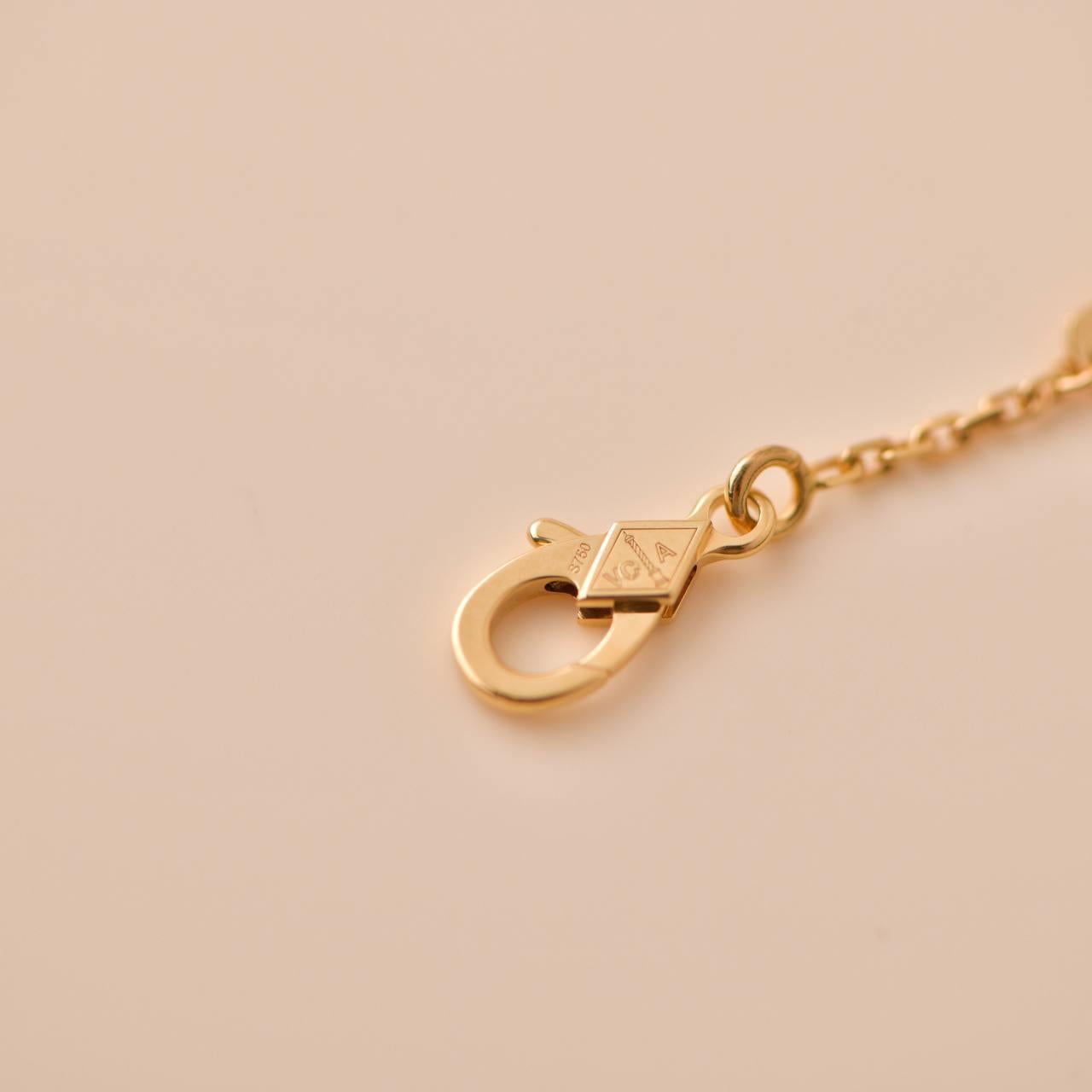 Collar Colgante Van Cleef & Arpels Vintage Alhambra Malaquita Oro Amarillo 18K 2