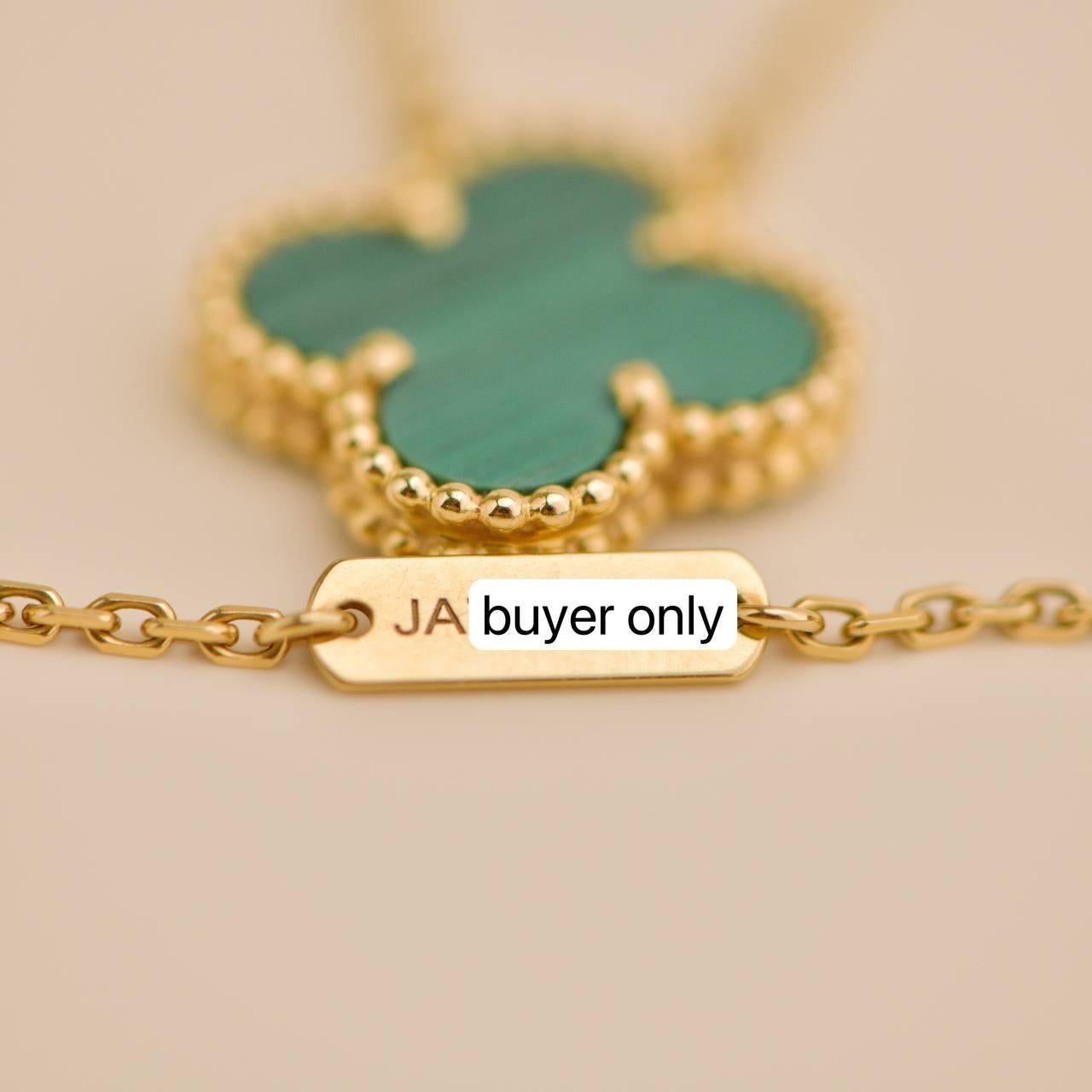Collar Colgante Van Cleef & Arpels Vintage Alhambra Malaquita Oro Amarillo 18K 3