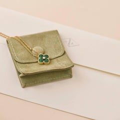 Van Cleef & Arpels Vintage Alhambra Malachite Diamond 2013 Holiday Pendant