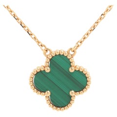 Van Cleef & Arpels Collier vintage Alhambra en malachite