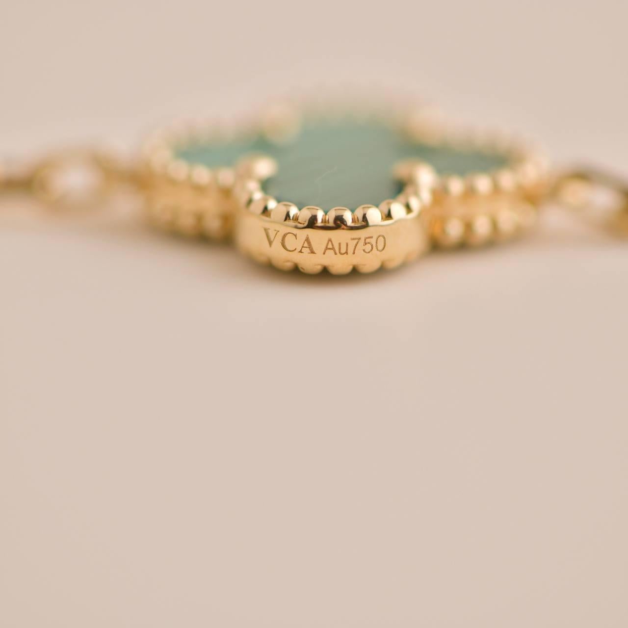 Van Cleef & Arpels Pulsera Vintage Alhambra Malaquita Oro Amarillo 1