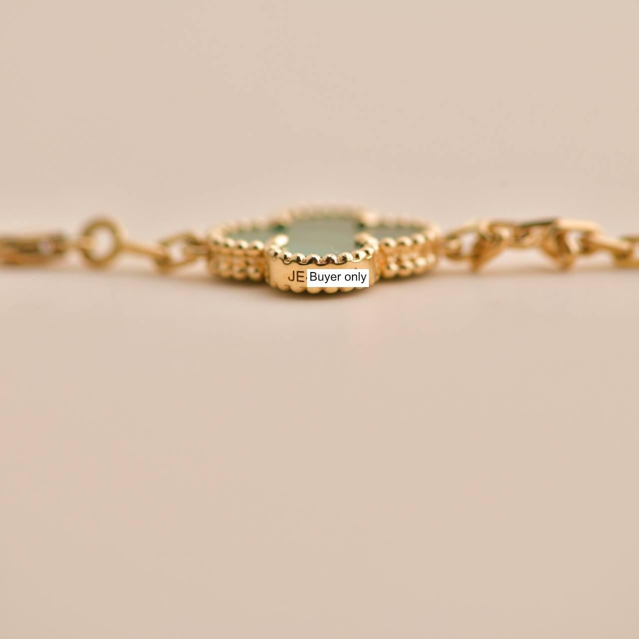 Van Cleef & Arpels Vintage Alhambra Malachite Yellow Gold Bracelet 1