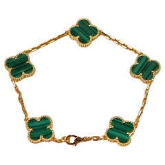 Van Cleef & Arpels Bracelet vintage Alhambra en or jaune et malachite