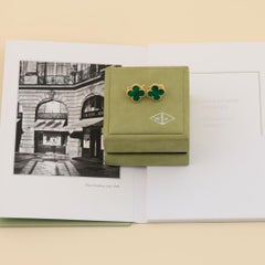 Van Cleef & Arpels Vintage Alhambra Malachite Yellow Gold Earrings
