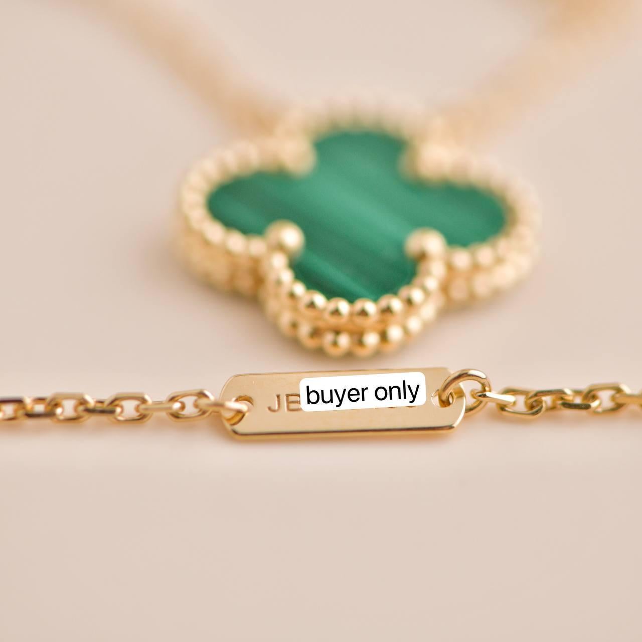 Van Cleef & Arpels Collana Vintage Alhambra in Malachite Oro Giallo 1