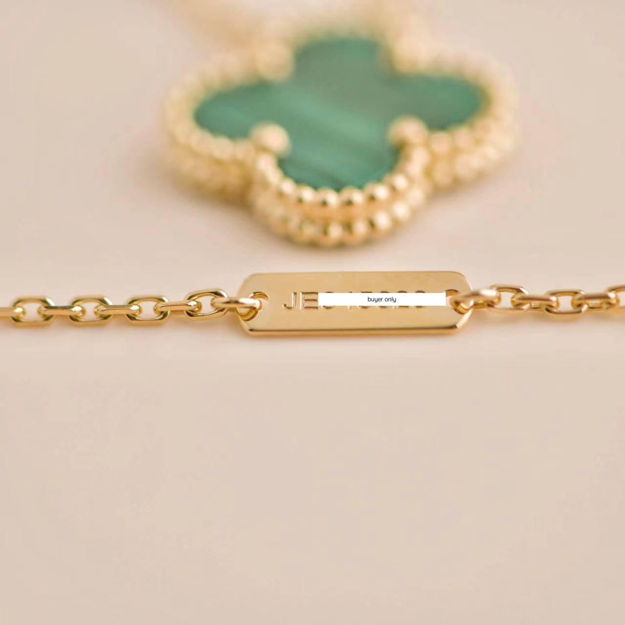 Van Cleef & Arpels Vintage Alhambra Malachite Yellow Gold Pendant Necklace 1