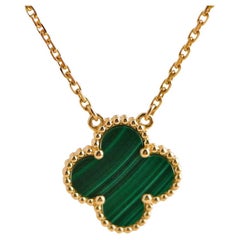 Van Cleef & Arpels Collana Vintage Alhambra in Malachite Oro Giallo