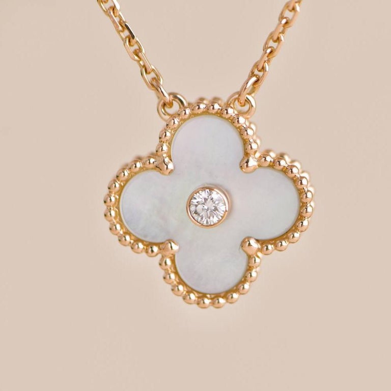 Van Cleef and Arpels Vintage Alhambra MOP Diamond Rose Gold 2012