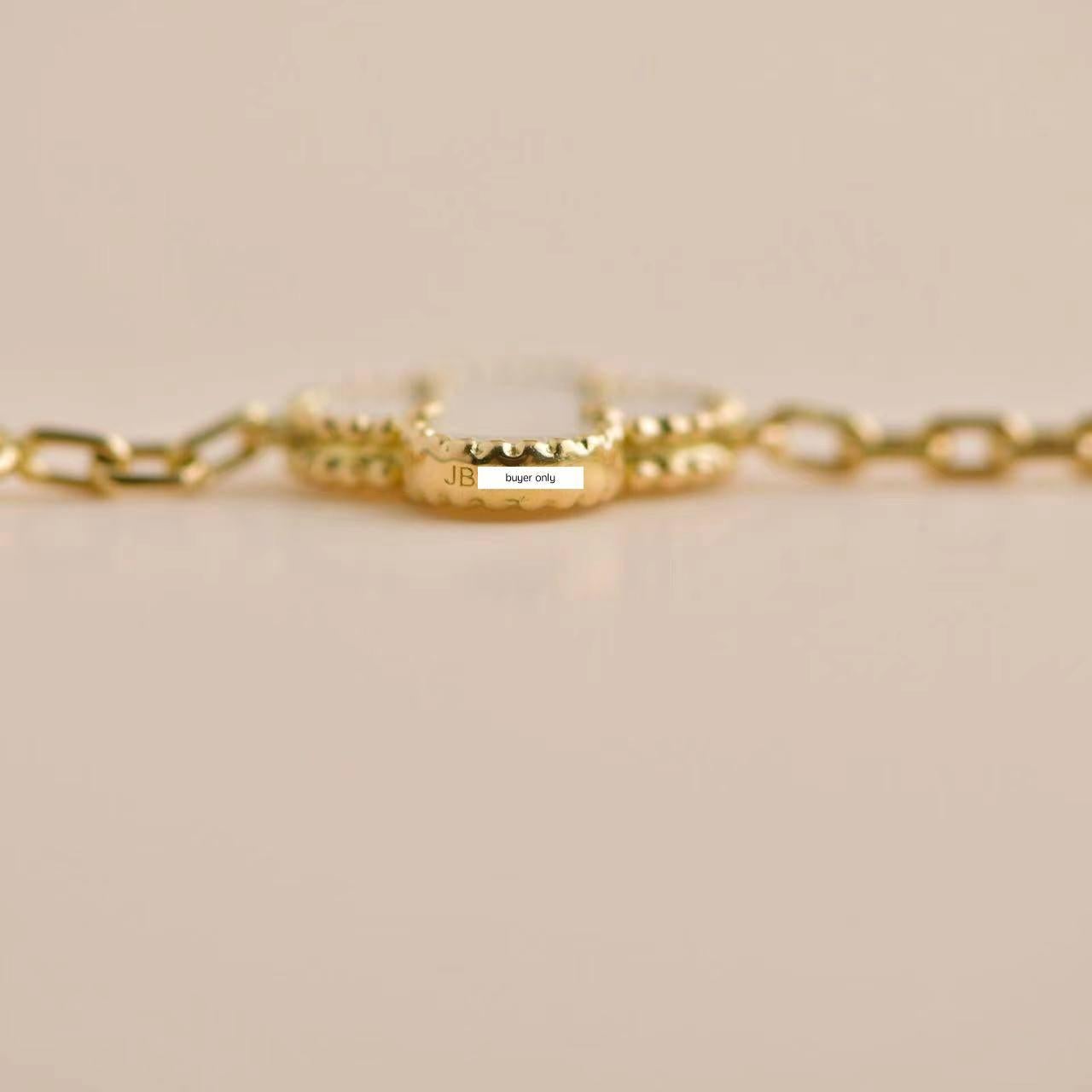 Van Cleef & Arpels Vintage Alhambra Mother of Pearl 18K Yellow Gold Bracelet 4