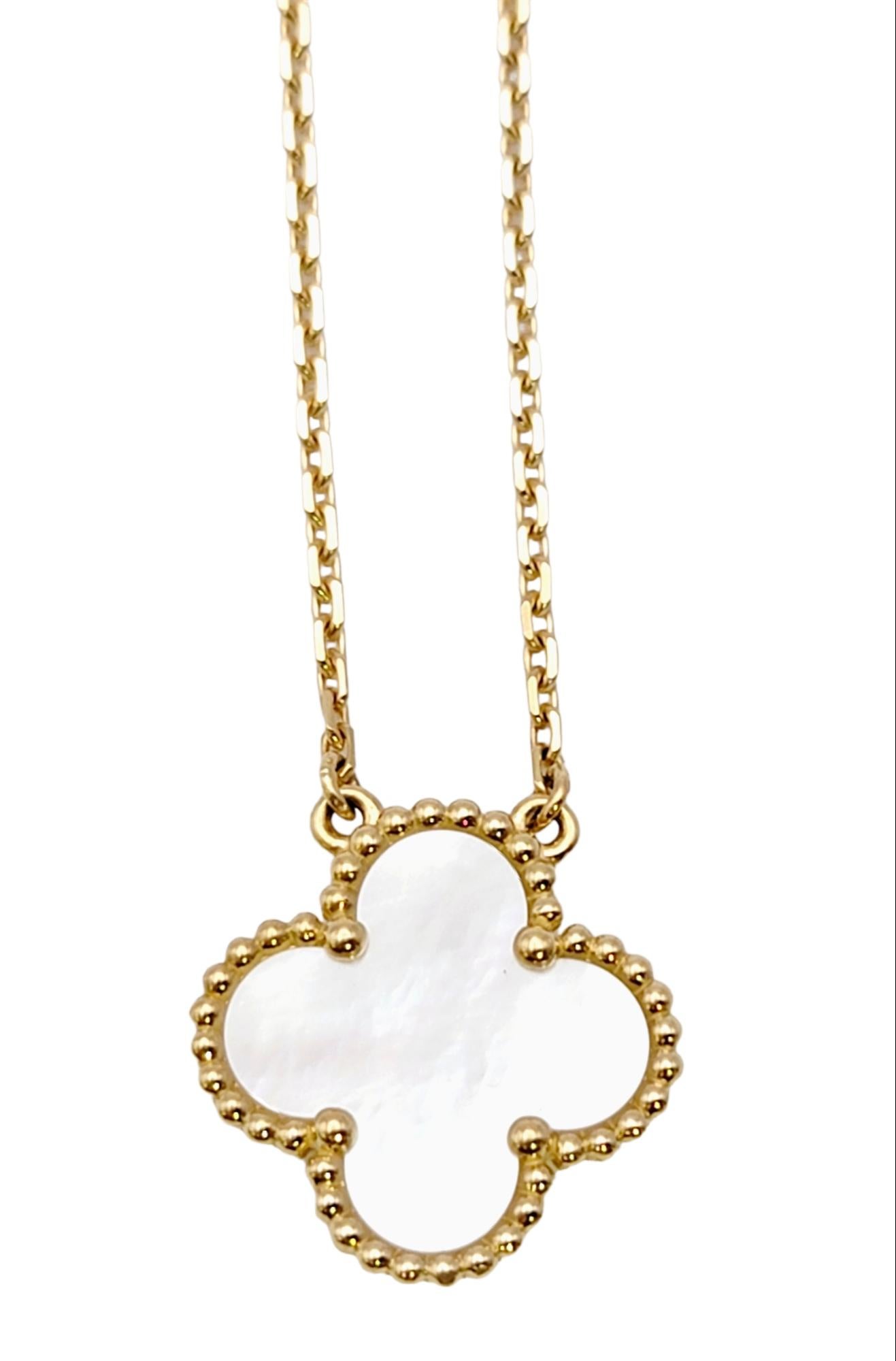 Discover the captivating allure of this Van Cleef & Arpels Vintage Alhambra Pendant Necklace. This timeless piece embodies the grace and sophistication of the renowned jewelry house. Crafted with exceptional artistry, this exquisite pendant necklace