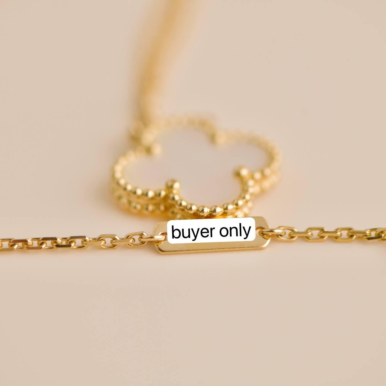 Van Cleef & Arpels Vintage Alhambra Mother of Pearl 18K Yellow Gold Necklace 2