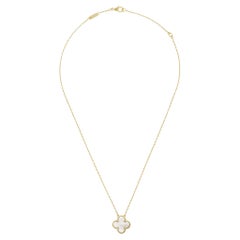 Van Cleef & Arpels Vintage Alhambra Mother of Pearl 18k Yellow Gold Necklace