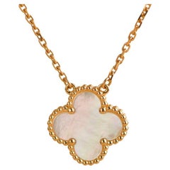 Van Cleef 
Arpels Vintage Alhambra Mother of Pearl 18K Yellow Gold Necklace