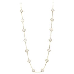 Van Cleef & Arpels Collier vintage Alhambra en or 18k avec 20 motifs en nacre