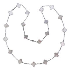 Van Cleef 
Arpels Vintage Alhambra Mother of Pearl 20 Motif Gold Necklace