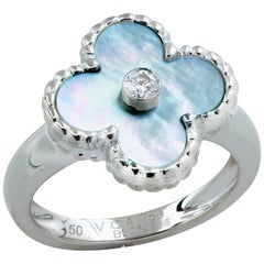 Van Cleef & Arpels Vintage Alhambra Mother-of-Pearl and Diamond Ring