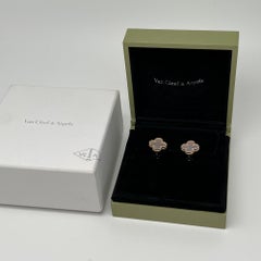 Van Cleef & Arpels Vintage Alhambra Mother of Pearl Earrings 18K Yellow Gold