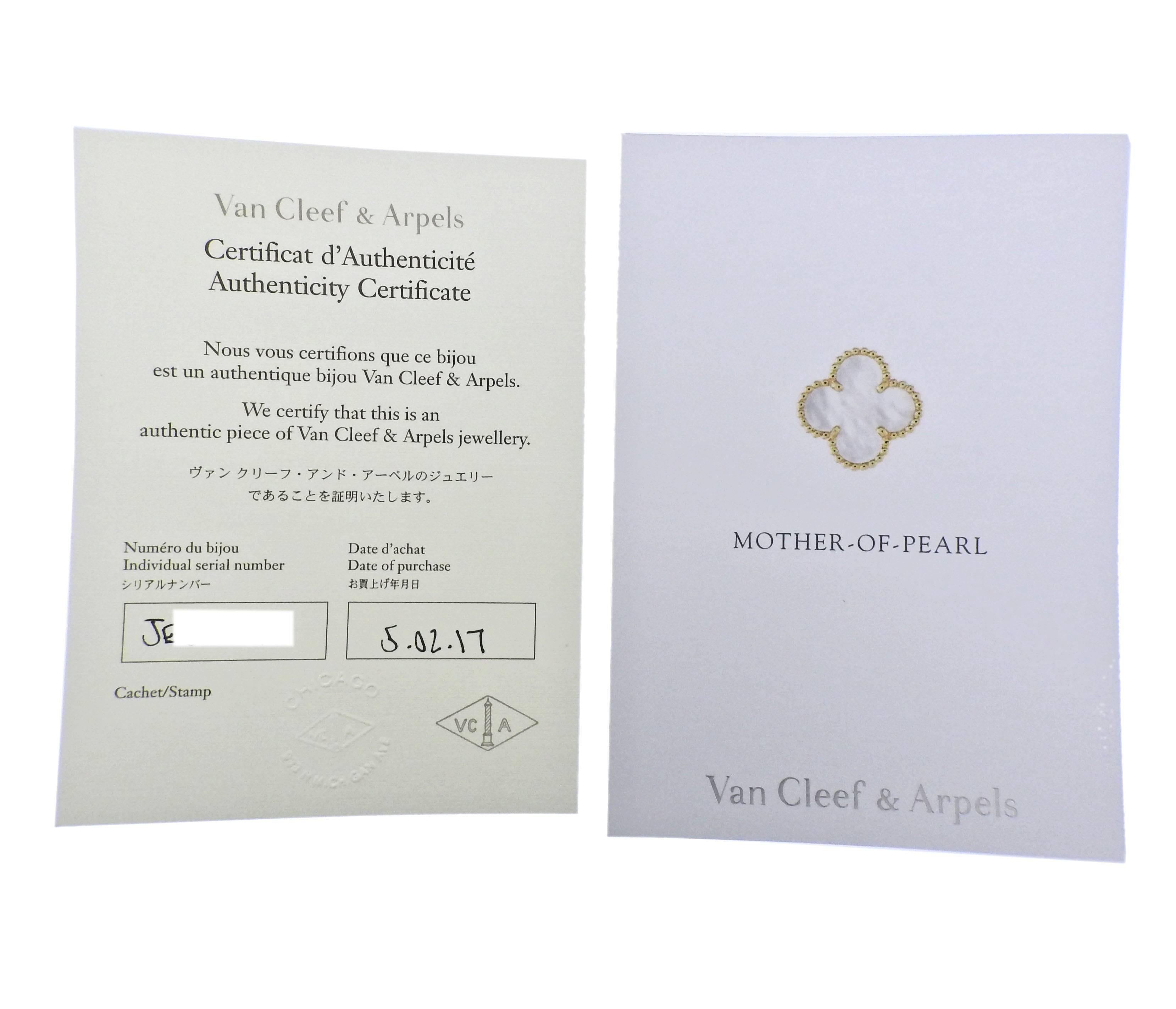 Van Cleef & Arpels Vintage Alhambra Mother-of-Pearl Gold Bracelet 2