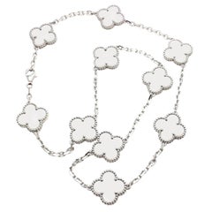 Van Cleef & Arpels Vintage Alhambra Mother-of-Pearl Gold Ten Motif Necklace