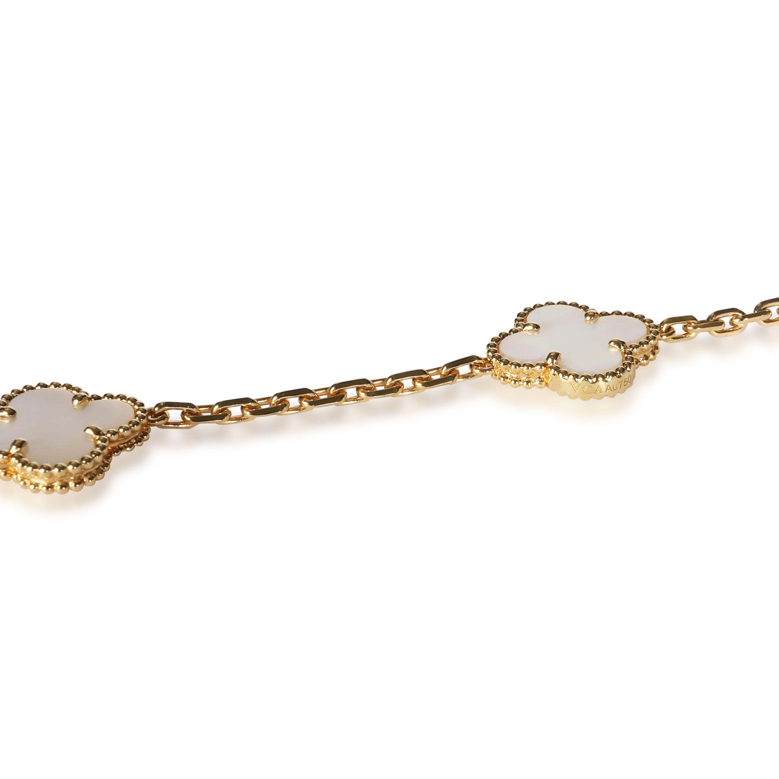 Women's Van Cleef & Arpels Vintage Alhambra Mother of Pearl Necklace in 18K Yellow Gold