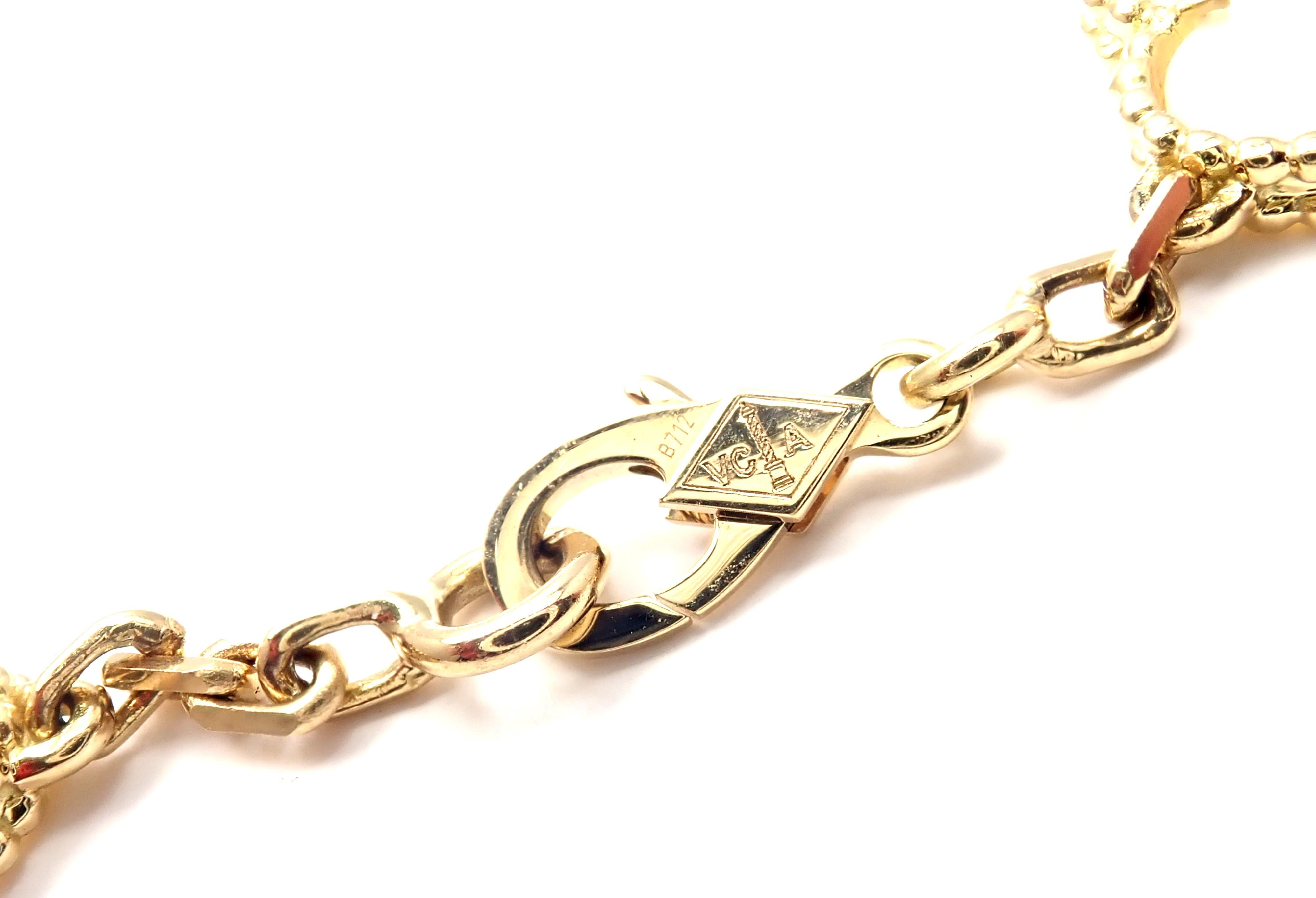 Van Cleef & Arpels Vintage Alhambra Mother-of-Pearl Ten Motif Gold Necklace 1