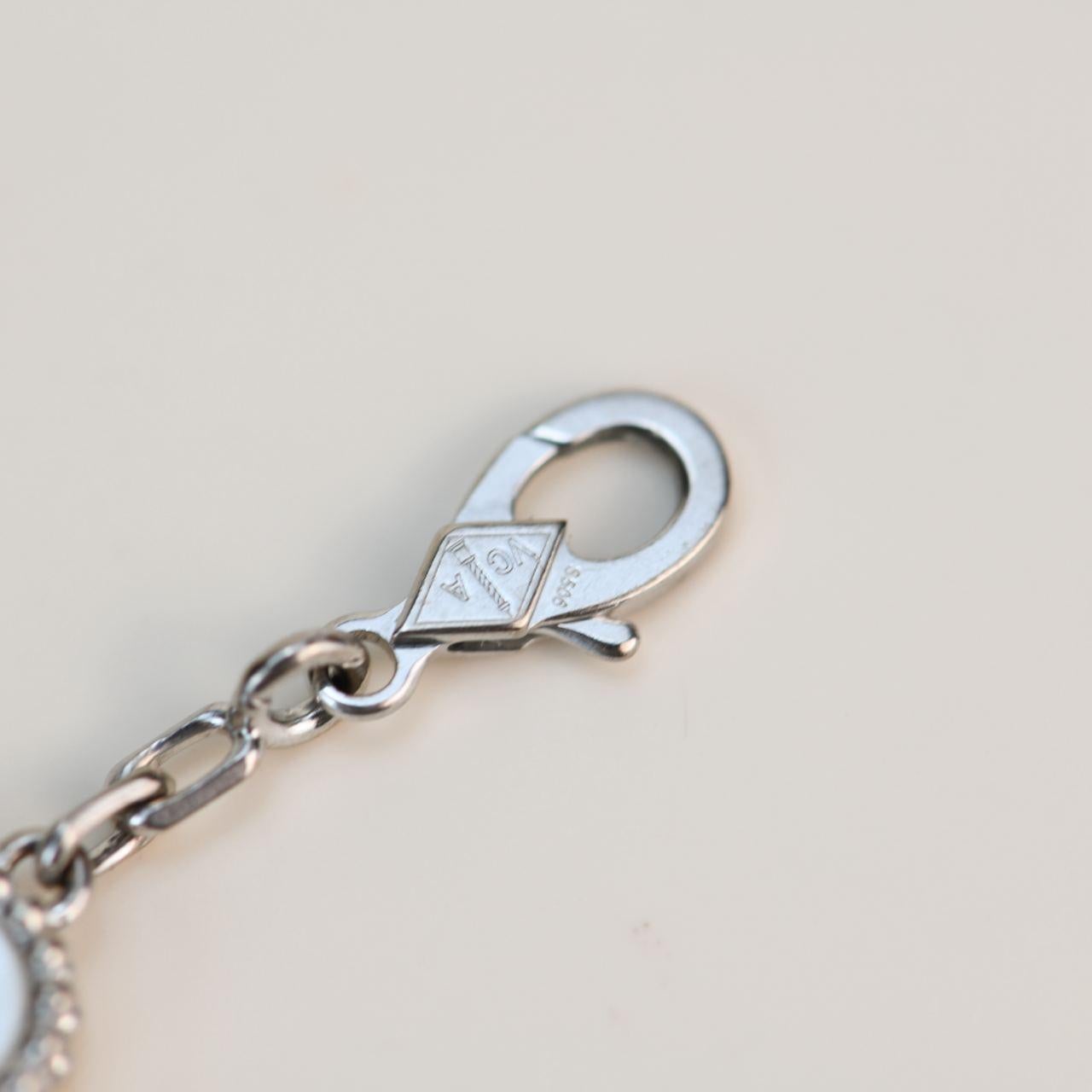 Van Cleef & Arpels Vintage Alhambra Mother of Pearl White Gold Bracelet 1