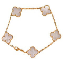 Van Cleef & Arpels Vintage Alhambra Mother of Pearl Yellow Gold Bracelet