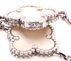 Van Cleef & Arpels Vintage Alhambra Necklace 10 Mother Pearl Motifs White Gold