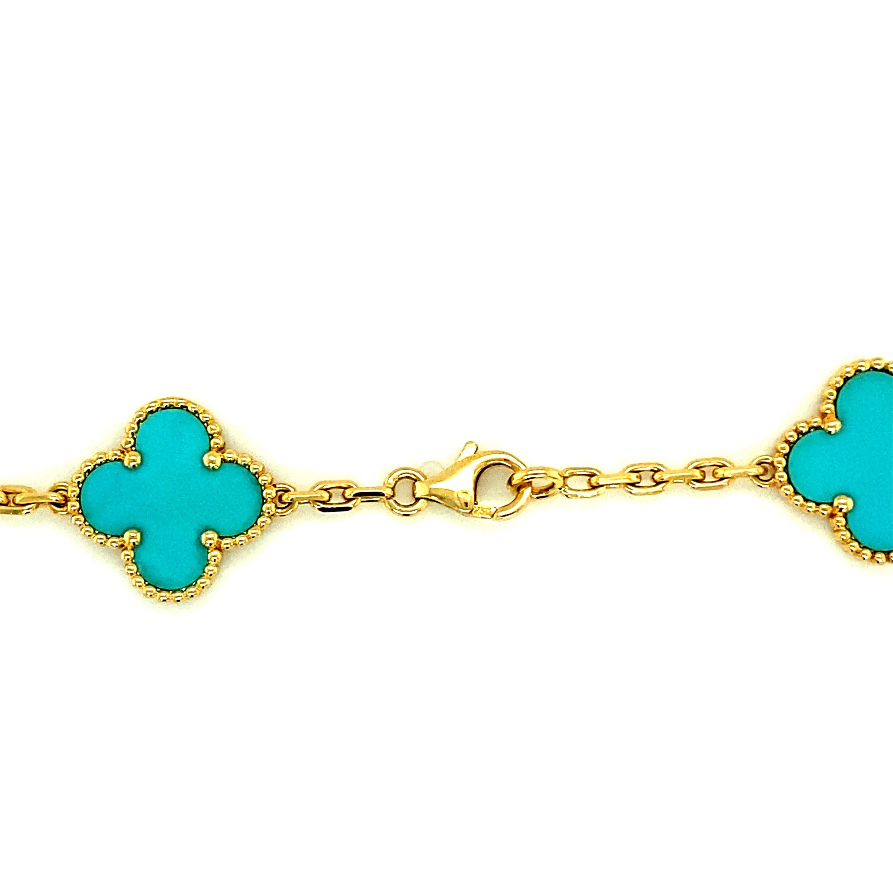 van cleef turquoise alhambra necklace